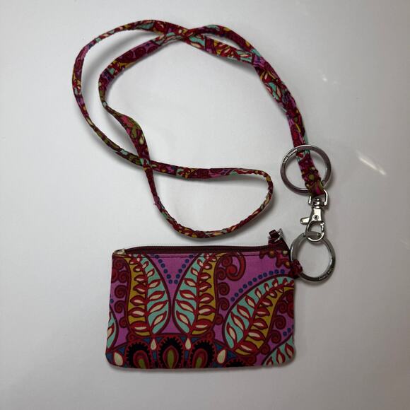 Vera Bradley Zip ID Case & Lanyard Resort Medallion Print - Picture 3 of 3